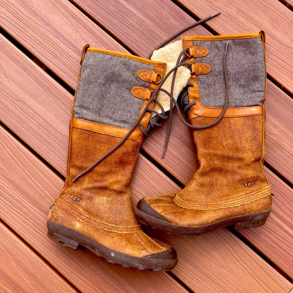 UGG Becloud Duck Boot Chestnut & Tweed Waterproof